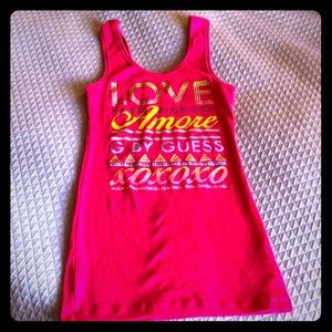 Guess red printed tank top. XS